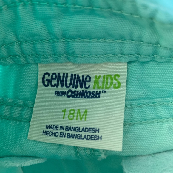 OshKosh Genuine Kids Mint Overall Shorts - Picture 5 of 5
